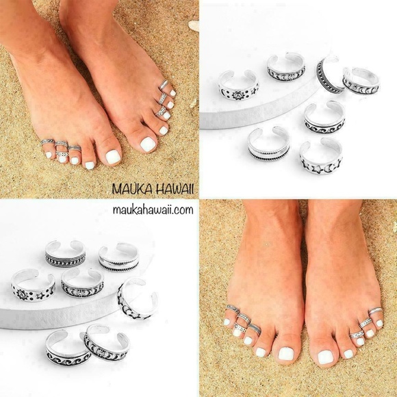 7 Pcs Toe Ring Set Adjustable Toe Rings Mid Rings New & Sealed! - Picture 7 of 12